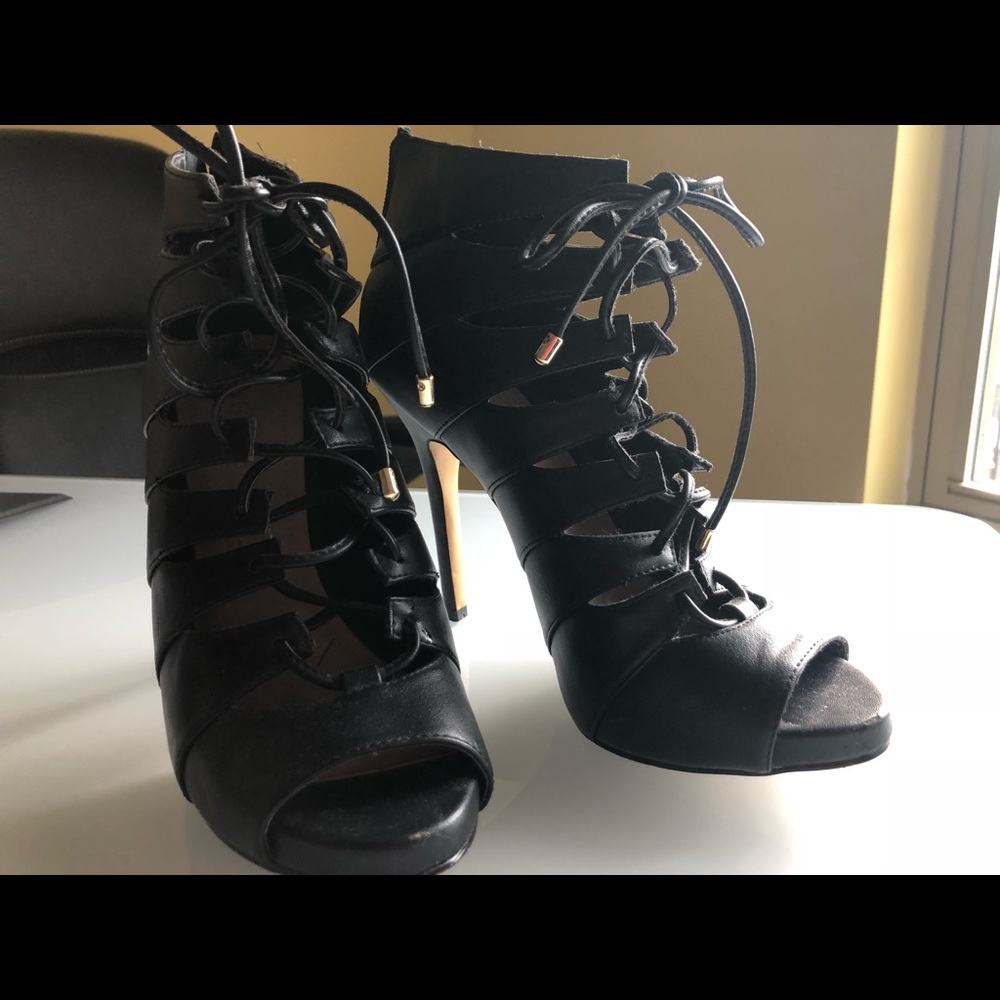 BCBG Sexy LaceUp Heels